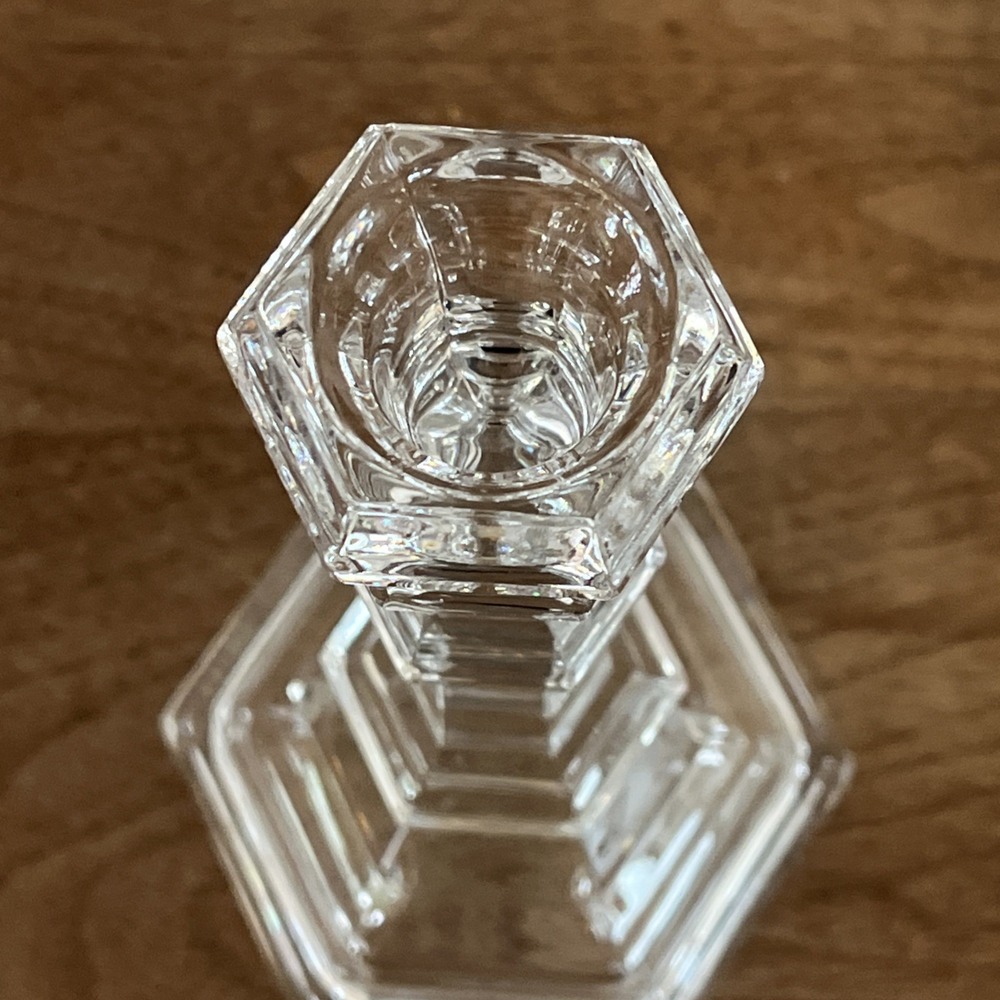 Tiffany & Co. Clear Crystal Pair of Faceted Candlesticks - Picture 9 of 9